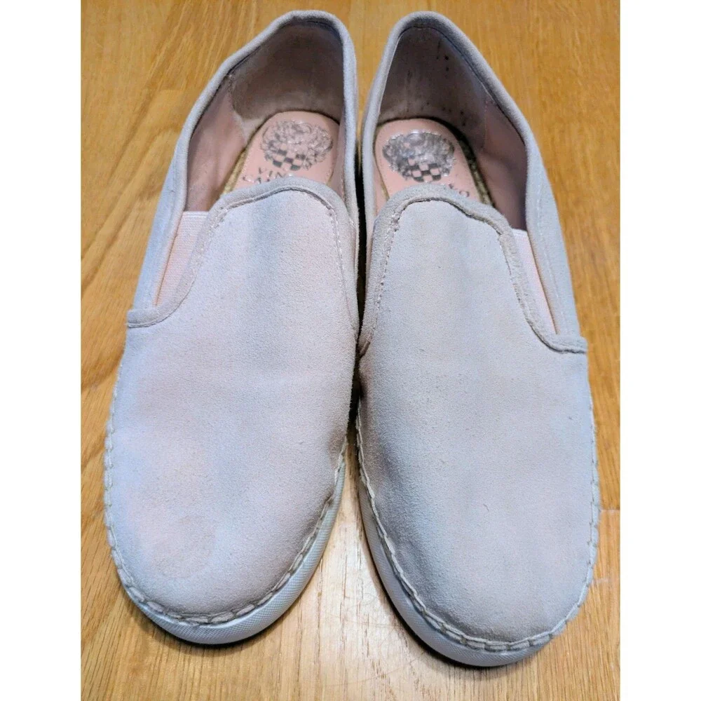 Vince Camuto Tambie Light Pink Espadrille Suede Loafers Size 7.5 Cute!!